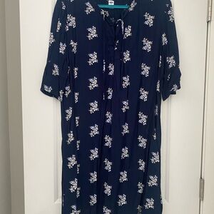 Old Navy Navy Blue Floral Midi Dress